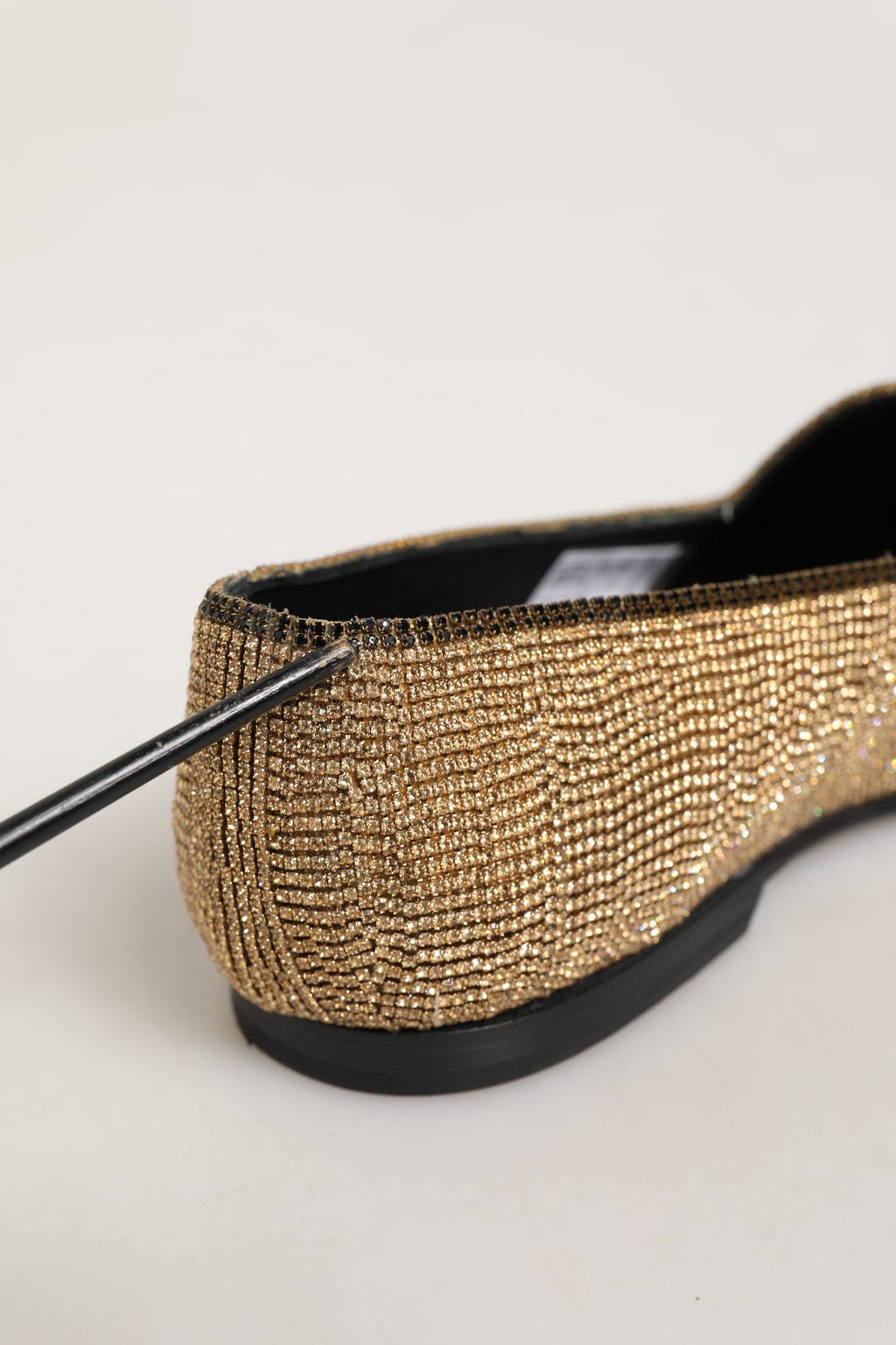 Gold Crystal Embellished Men Loafers Shoes
