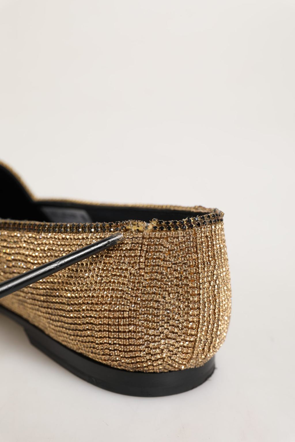 Gold Crystal Embellished Men Loafers Shoes