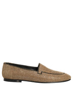 Gold Crystal Embellished Men Loafers Shoes