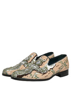Beige Sequin Embroidery Dress Loafers Shoes