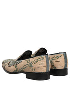 Beige Sequin Embroidery Dress Loafers Shoes
