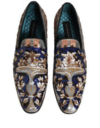 Multicolor Embroidered Sequin Loafers Shoes
