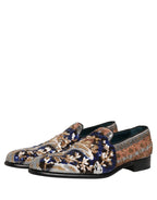Multicolor Embroidered Sequin Loafers Shoes