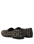 Black Crystal Embellished Dress Loafers Shoes