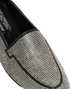 Silver Crystal Embellished Men Loafers Shoes