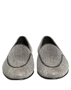 Silver Crystal Embellished Men Loafers Shoes
