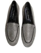 Silver Crystal Embellished Men Loafers Shoes