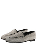 Silver Crystal Embellished Men Loafers Shoes