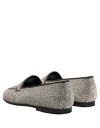 Silver Crystal Embellished Men Loafers Shoes