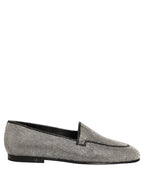 Silver Crystal Embellished Men Loafers Shoes