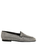 Silver Crystal Embellished Men Loafers Shoes