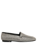 Silver Crystal Embellished Men Loafers Shoes