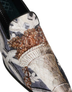 Multicolor Floral Tapestry Embroidery Loafer Shoes