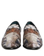 Multicolor Floral Tapestry Embroidery Loafer Shoes