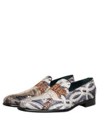 Multicolor Floral Tapestry Embroidery Loafer Shoes
