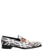 Multicolor Floral Tapestry Embroidery Loafer Shoes