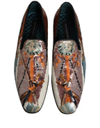 Multicolor Embroidered Sequin Loafers Shoes