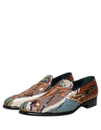 Multicolor Embroidered Sequin Loafers Shoes
