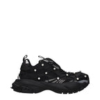 Black Fabric Chunky Sneakers