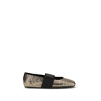 Gold Calf Leather Bos Taurus Ballet Flats