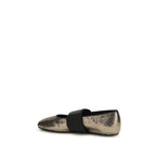 Gold Calf Leather Bos Taurus Ballet Flats