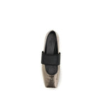 Gold Calf Leather Bos Taurus Ballet Flats