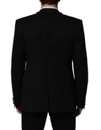 Black Crystal Embellished Coat Blazer Jacket
