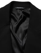 Black Wool Single Breasted Men Blazer Jacket