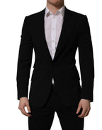 Black Wool Single Breasted Men Blazer Jacket