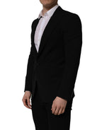 Black Wool Single Breasted Men Blazer Jacket