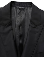Black Wool Single Breasted Men Blazer Jacket