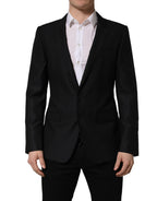 Black Wool Single Breasted Men Blazer Jacket