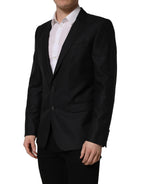 Black Wool Single Breasted Men Blazer Jacket