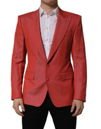 Red Wool Single Breasted Men Blazer Jacket