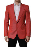 Red Wool Single Breasted Men Blazer Jacket