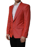 Red Wool Single Breasted Men Blazer Jacket