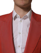 Red Wool Single Breasted Men Blazer Jacket