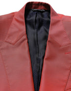 Red Wool Single Breasted Men Blazer Jacket
