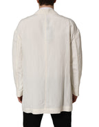 Off White Flax Single Breasted Blazer Jacket