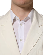 Off White Flax Single Breasted Blazer Jacket