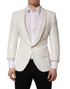 White Viscose Single Breasted Blazer Jacket