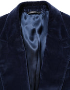 Blue Velvet Single Breasted Blazer Jacket