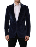 Blue Velvet Single Breasted Blazer Jacket