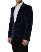 Blue Velvet Single Breasted Blazer Jacket