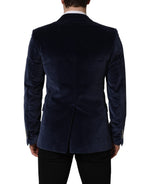 Blue Velvet Single Breasted Blazer Jacket