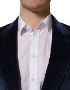 Blue Velvet Single Breasted Blazer Jacket