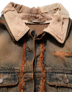 Multicolor Raw Cut Panelled Denim Men Jacket