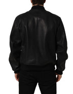 Black Leather Full Zip Men Biker Jacket
