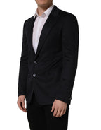 Blue Cashmere Single Breasted Blazer Jacket