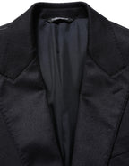 Blue Cashmere Single Breasted Blazer Jacket